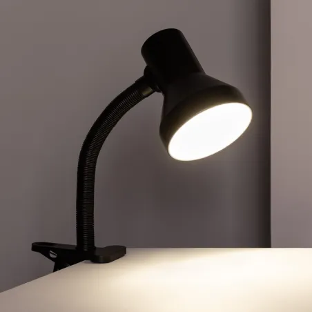 Lampe a pince noire de table bureau enfant ampoule led E27