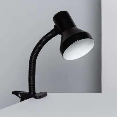 Lampe a pince noire de table bureau enfant ampoule led E27