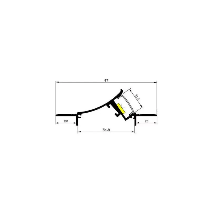 Profil aluminium 1m corniche cornière ruban led éclairage indirect Bandeau lumineux