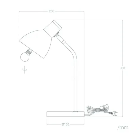 Lampe de table culot e14 style retro blanc ou noir