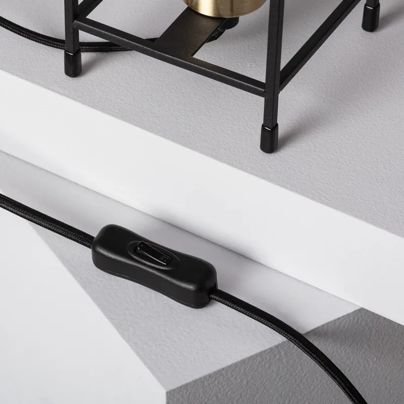 Lampe sur pied table aluminium noir culot e27