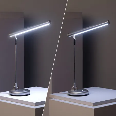 Lampe a poser grise led de bureau de travail secteur ou piles