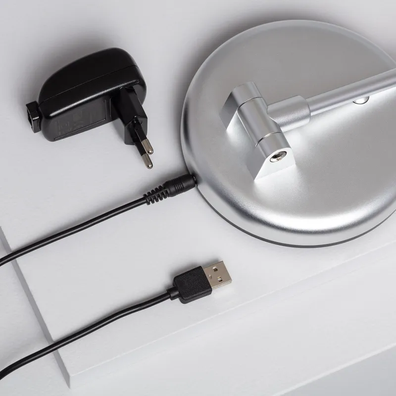 Lampe a poser grise led de bureau de travail secteur ou piles