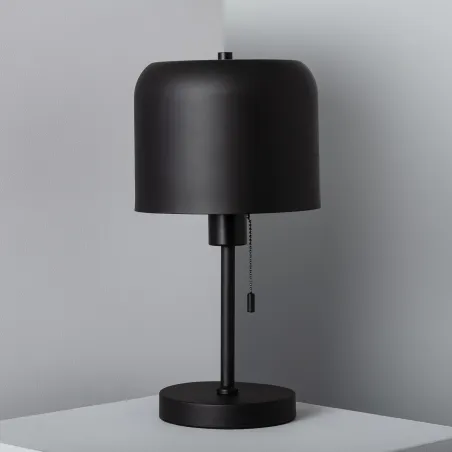 Lampe a poser de table métal noir culot e27