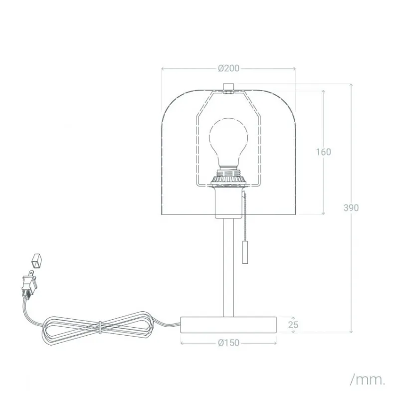 Lampe a poser de table métal noir culot e27