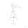 Lampe de table trépied bois et métal noir culot e14