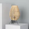 lampe de table bambou culot e27 style cage