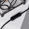 Lampe sur pied table aluminium noir culot e27