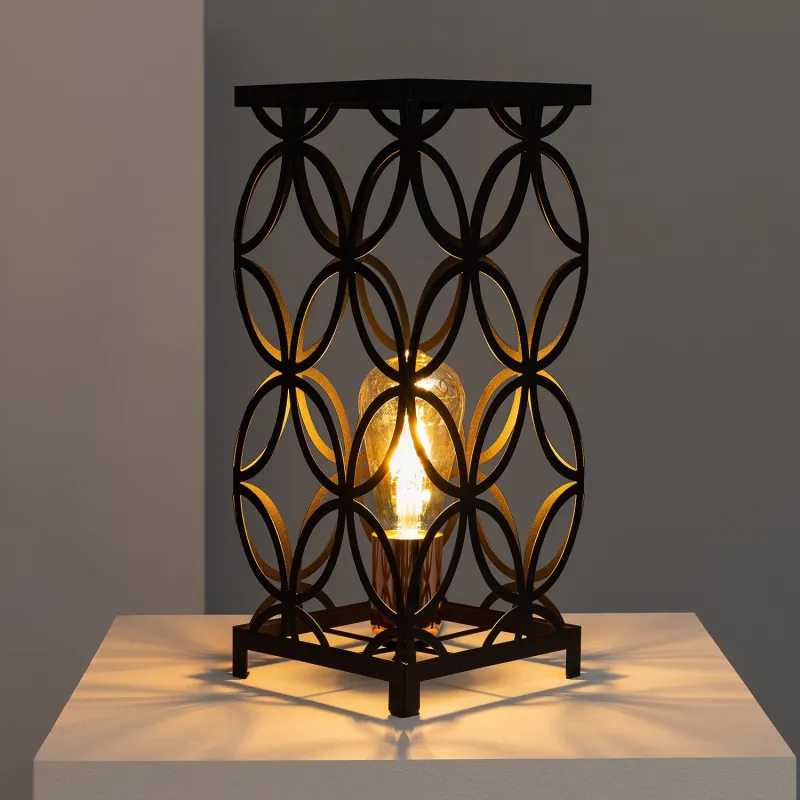 Lampe sur pied table aluminium noir culot e27