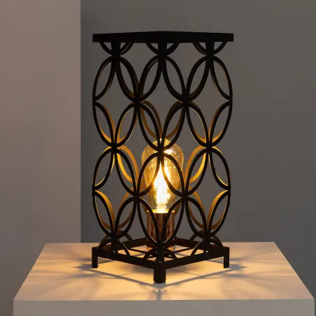 Lampe sur pied table aluminium noir culot e27