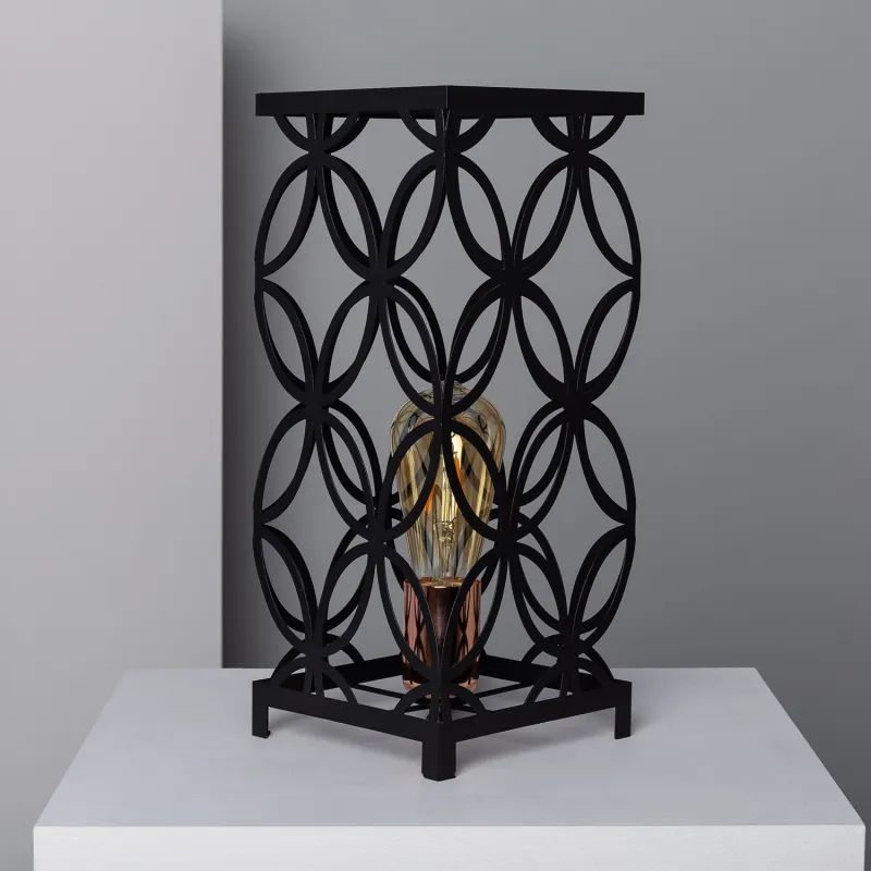 Lampe sur pied table aluminium noir culot e27