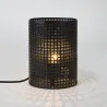 Lampe de table noire culot e27 style cylindre