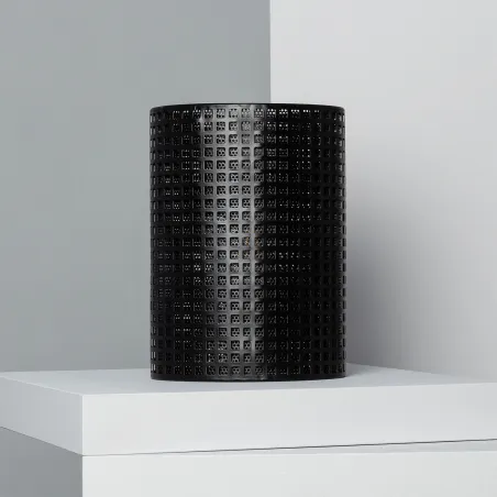 Lampe de table noire culot e27 style cylindre