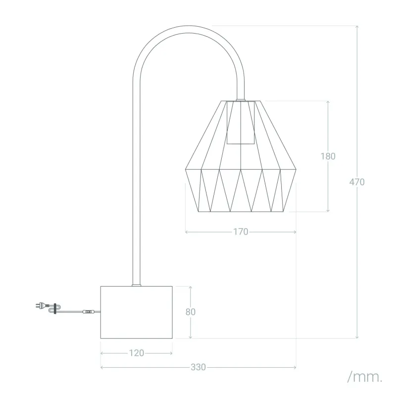 Lampe de table culot E27 style retro CUIVRE