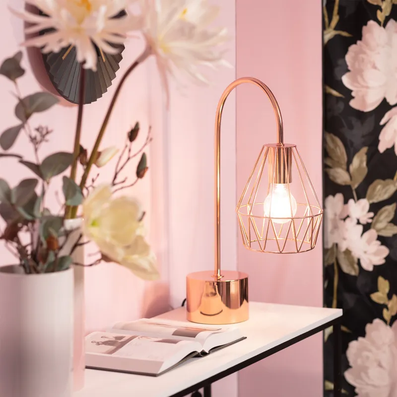 Lampe de table culot E27 style retro CUIVRE