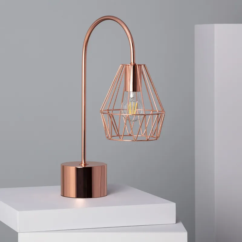 Lampe de table culot E27 style retro CUIVRE