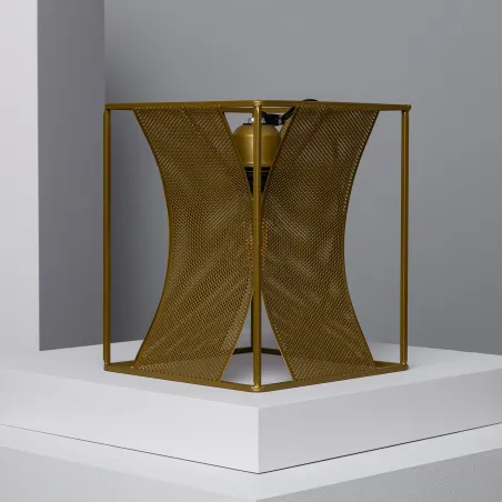 Lampe de table cage doré culot e27