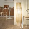 Lampadaire a poser bois bambou douille culot e27