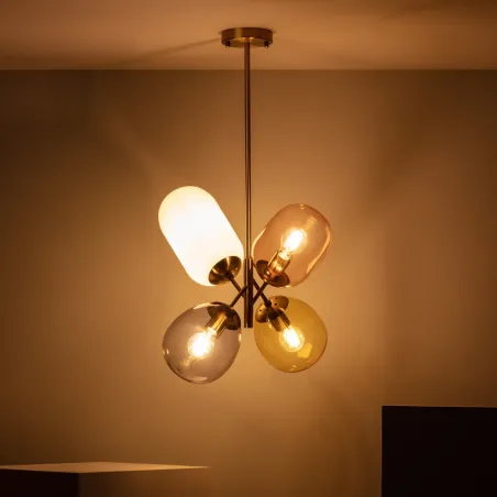 Suspension luminaire suspendu plafonnier 4 culot e27