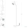 Lampadaire lampe sur pied doré aluminium couleur noir culot e27