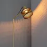 Lampadaire lampe sur pied doré aluminium couleur noir culot e27