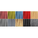 Catégorie Cable tissu - Xiled : FITU E27 suspension, ronde, noire, E27, max. 60W, câble de 2,5m , FITU E27 suspension, ronde,...